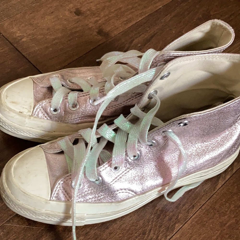 Converse metallic hint of pink and purple